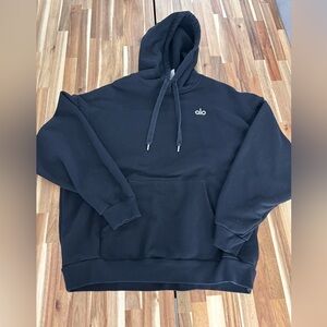 Alo Yoga Black Pullover Hoodie – Size Large
